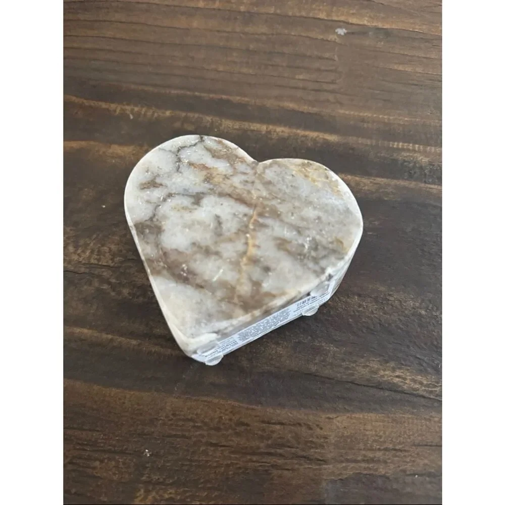 Threshold Marble Heart Candle Holder in Cream and Brown